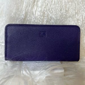 LOEWE, purple, long zip wallet, with little lock as pull, it’s in A++ condition